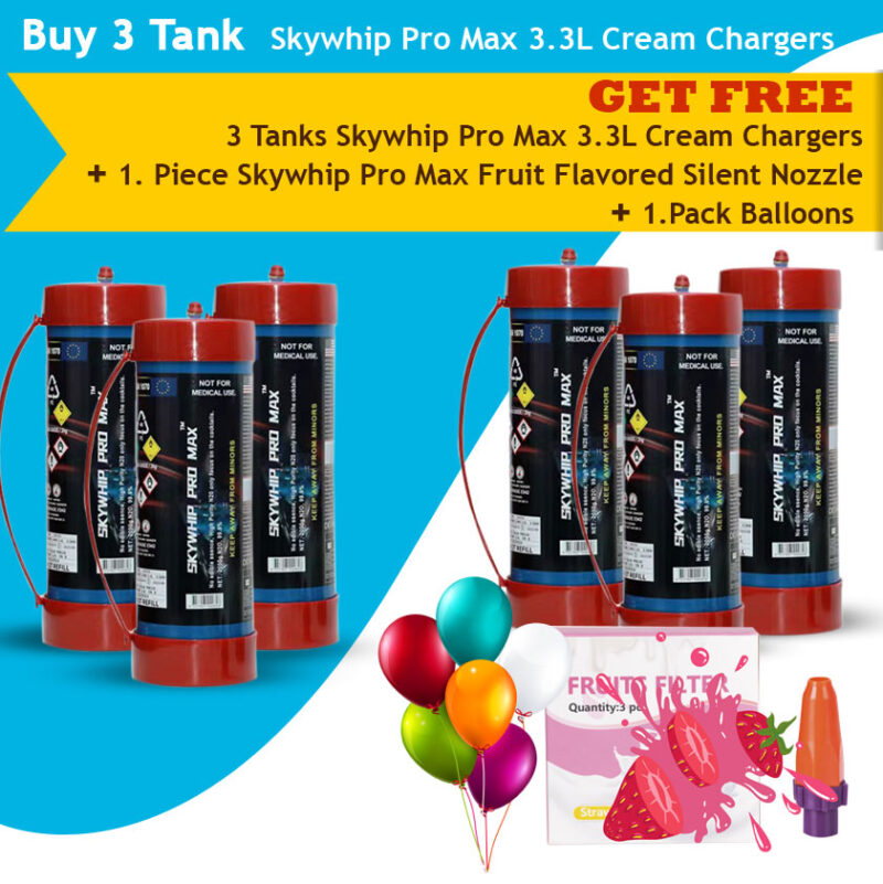 4 Skywhip Pro Max 3.3L (2000g) Mega Tanks (Free 1 Fruit Silent Nozzle & 15pcs Balloons) - Image 3